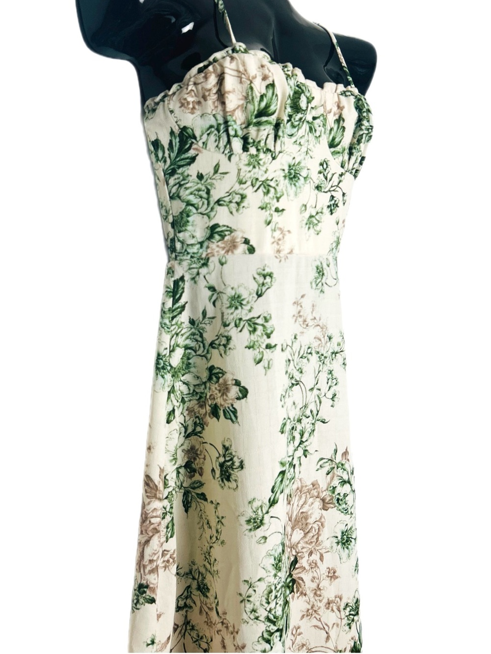 NWOT -Floral Botanical Bustier-style Midi Dress - Picture 5 of 17